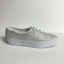 Keds Womens Point Sneaker White Glitter Size 10 M