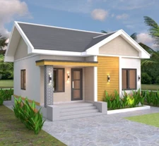 House Design 3d 7.5x8.5 Meter 25x28 Feet 2 bedrooms Gable Roof (A4 Hard Copy)