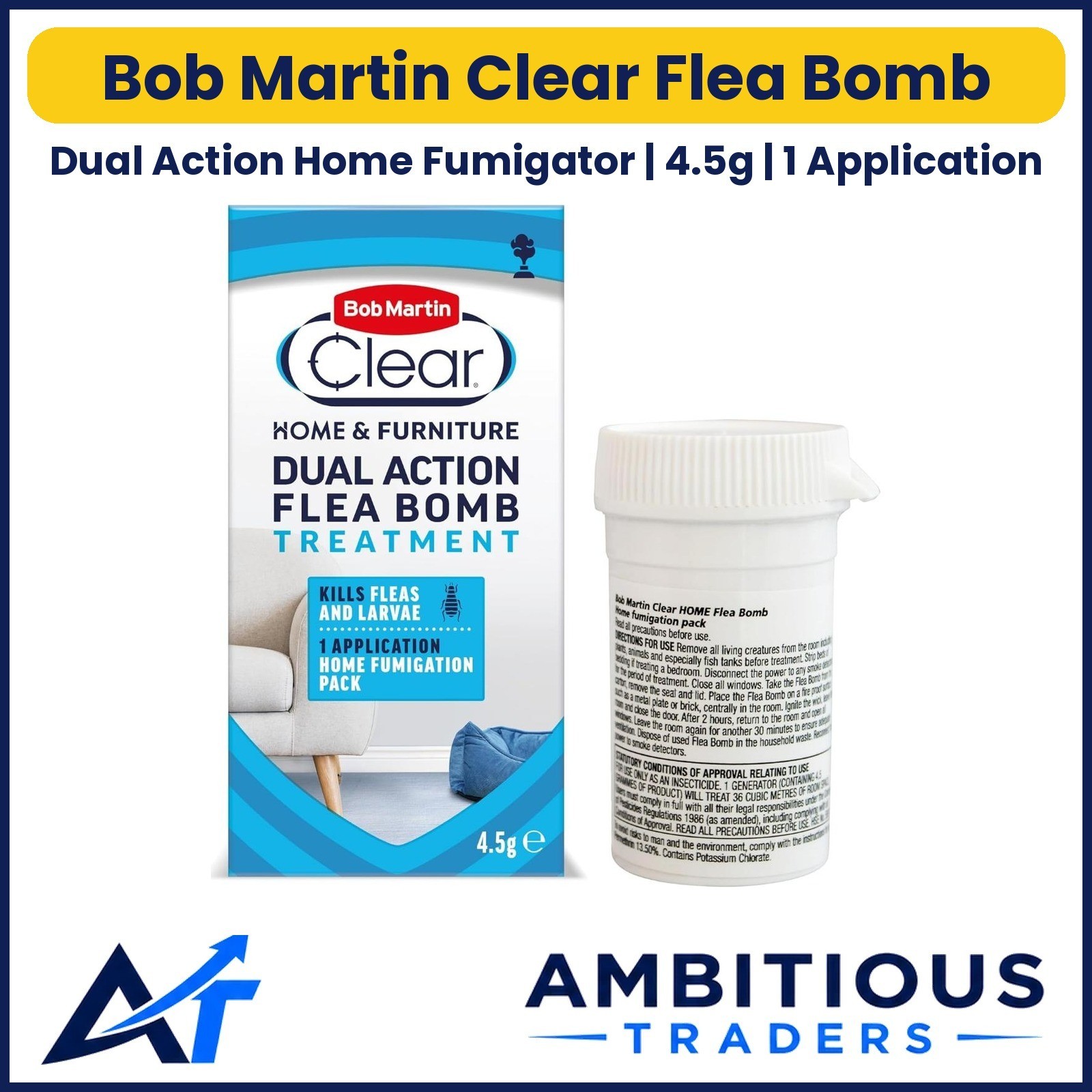 Bob Martin Clear Dual Action Flea Bomb for the Home - Kills Fleas Dead Fast and - Image 2