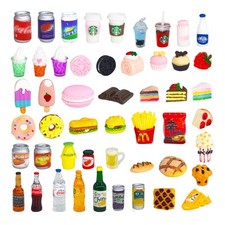 50 Pcs Miniature Food Drink Bottles Soda Pop Cans Pretend Play Kitchen Game P...