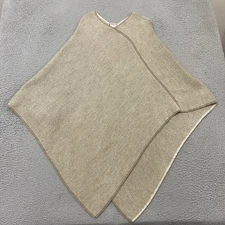 Fratelli Talli Alpaca Blend Poncho Cape Shawl Sweater Womens Beige Pullover