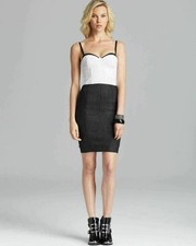 Alice + Olivia Jasmyn Bustier Dress Sz 6 Black-Ivory