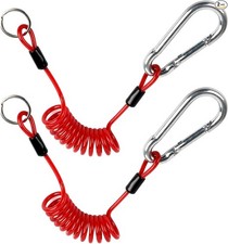 2Pcs Breakaway Trailer Cable, Brake Cable, Stainless Steel Coiled Wire, 4 Foot 2