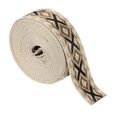 5Yards Cotton Webbing Strap 38mm Jacquard Webbing Purse Strap Khaki-Coffee