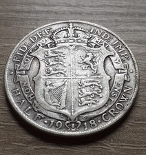 1918 George V Silver Half Crown Coin.