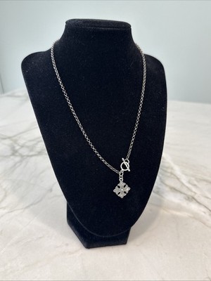 Chavez for Charity 18'' Gunmetal Silver Celtic Cross Toggle Necklace CFC Bead