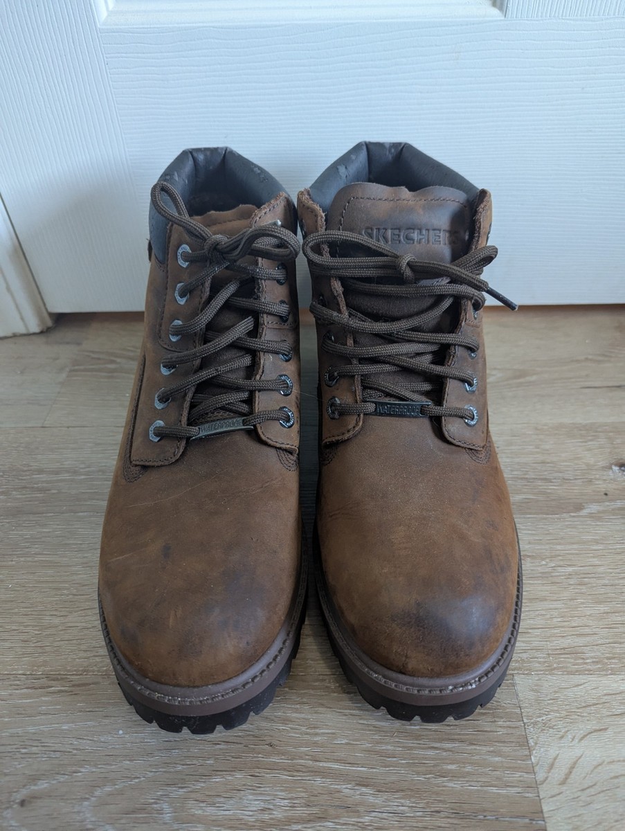 Skechers Waterproof Boots Mens 11.5 Verdict Brown Leather  display picture 3