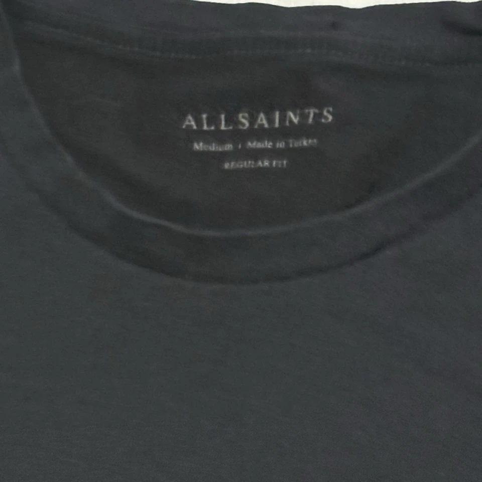 Camiseta All Saints Negra Cuello Redondo Hombre Talla Mediana Algodón Foto 2 de 3