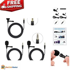 Portable Clip-On Lavalier Microphone for Smartphones Cameras - 3 Pack