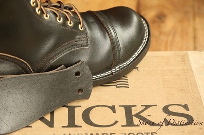 Nicks Americana schwarz gewachst Fleisch Leder Stiefel Schuhe Herren UK 9 US 10 D