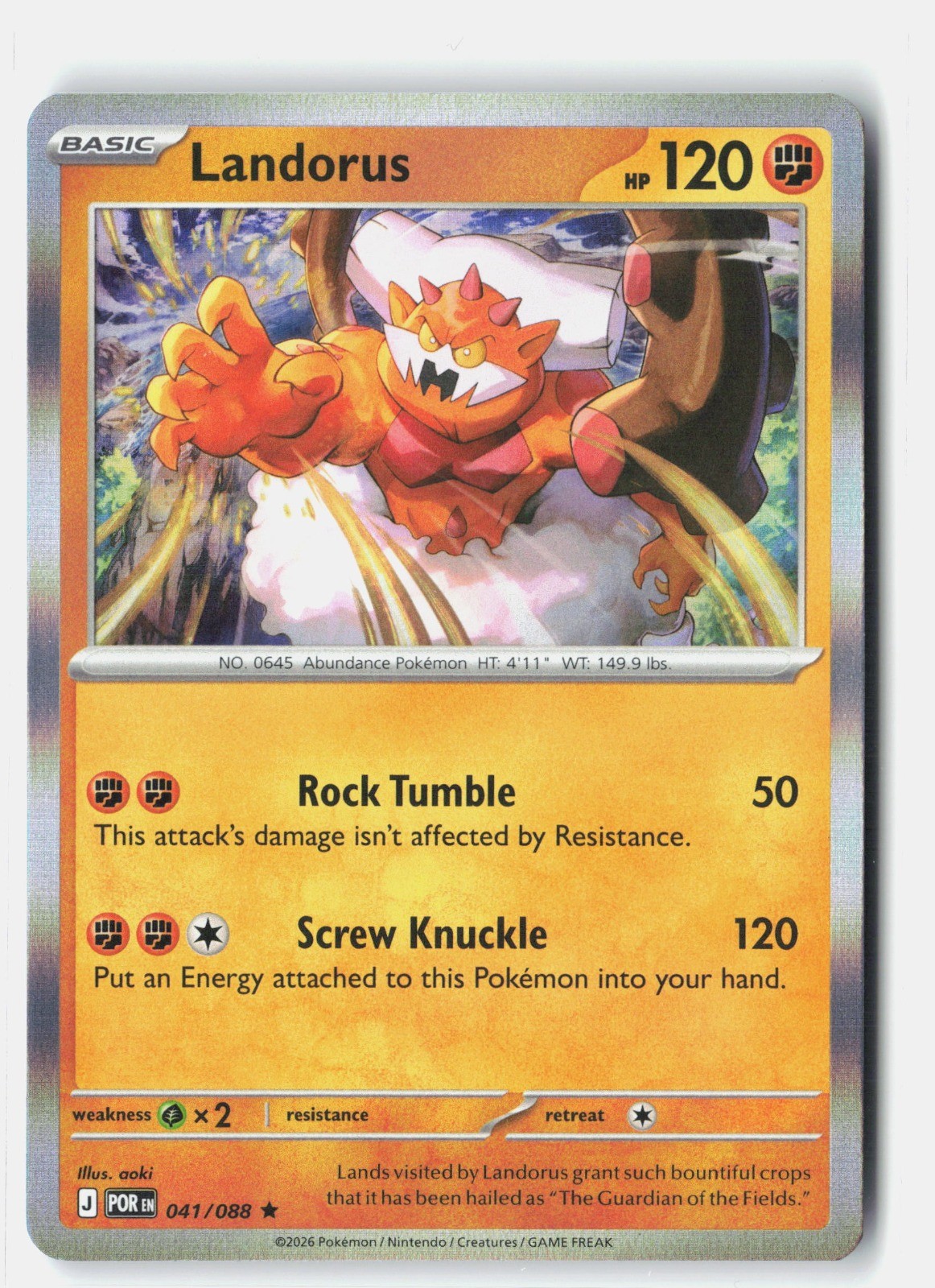 Landorus Rare Holo ME03: Perfect Order 041/088 NM NC Empire