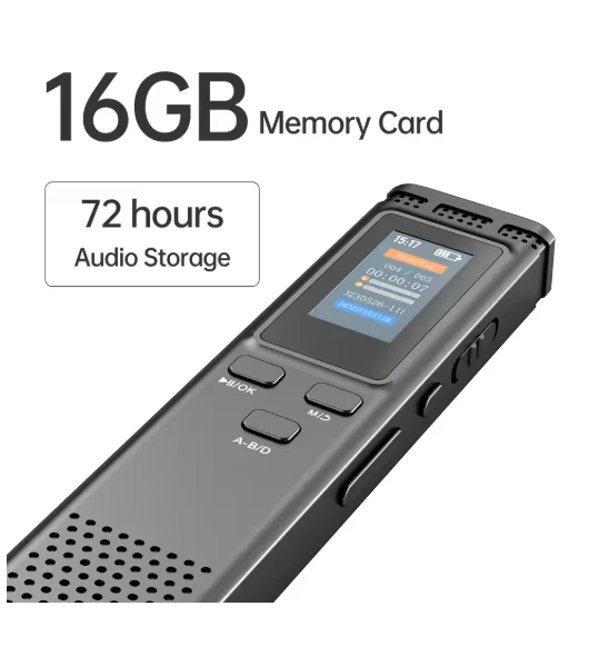 16GB/64GB Digital Voice Recorder MP3 Music Player up to 288hrs Audio Recording - Image 3 of 4