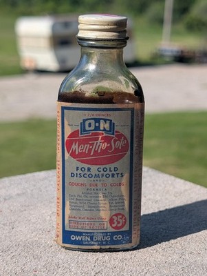 Owen Drug Co Salisbury N.C North Carolina Men-Tho-Sote Cough Medicine Vintage 
