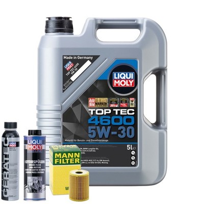 Motoröl 5W30 LIQUI MOLY Top Tec 4600 5L +MANN Ölfilter +Spülung +Cera Tec