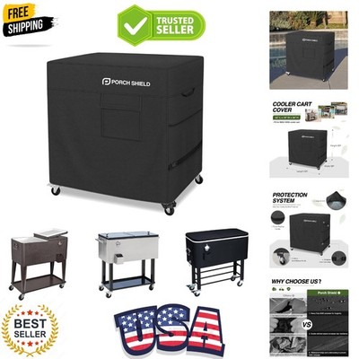 Waterproof Rolling 80-100 Qt Cooler Cart Cover Fits Most Patio Ice Chest Part...