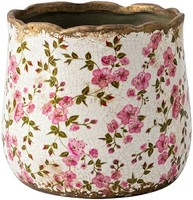 Clayre & Eef 6CE2443L Blumentopf Beige Rosa 18X16 Cm