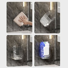 Porta fazzoletti trasparente da parete per organizzazione bagno e cucina