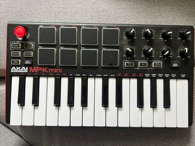Akai MPK Mini Mk2 Mkii 25 Key Electronic Keyboard - Black/Red