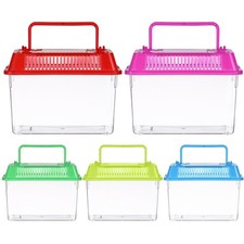  5 Pcs Turtle Habitat Plastic Fish Tank Mini Breeding with Handle