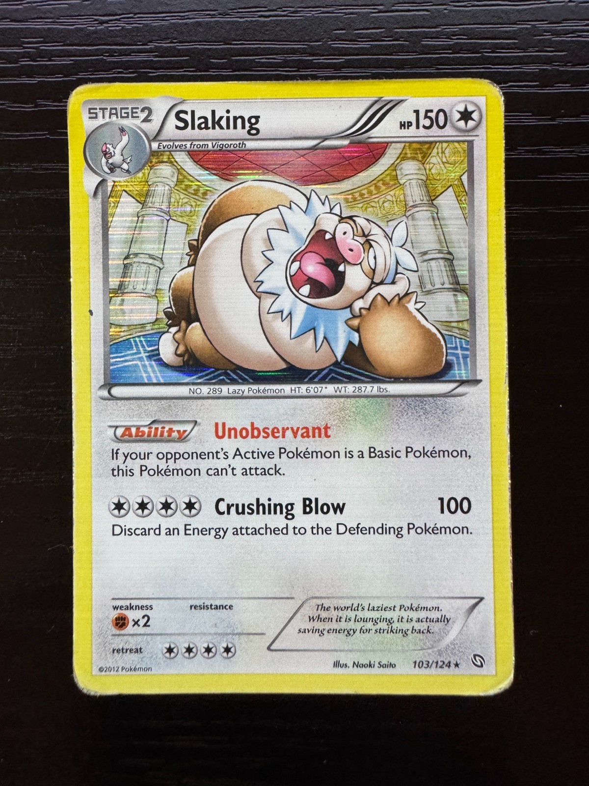 Pokemon TCG - Slaking - 103/124 - Dragons Exalted - HP - Holo Rare (2012)