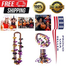 Vibrant 12PCS Halloween Necklaces - 33 Inch Bat Accessories for Adults' Costume