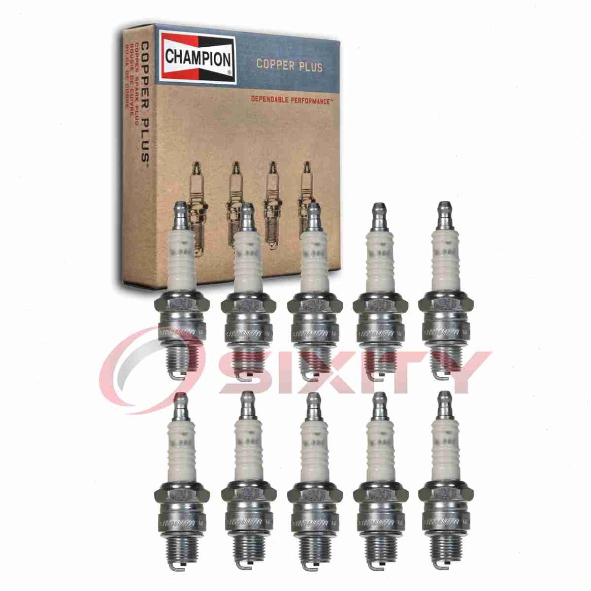 10 pc Champion Copper Plus 933M Spark Plugs for QL86C BR6HS10 3922 1507 tl