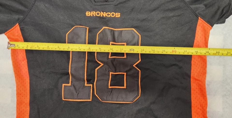 Camiseta deportiva de fútbol americano Nike XXL negra y naranja de los Manning Broncos para mujer Foto 3 de 4