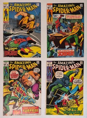 AMAZING SPIDER-MAN Lot (4)* #81 VF- 83 VF- 85 FN 93 VF 1st Kangaroo Schemer 1969