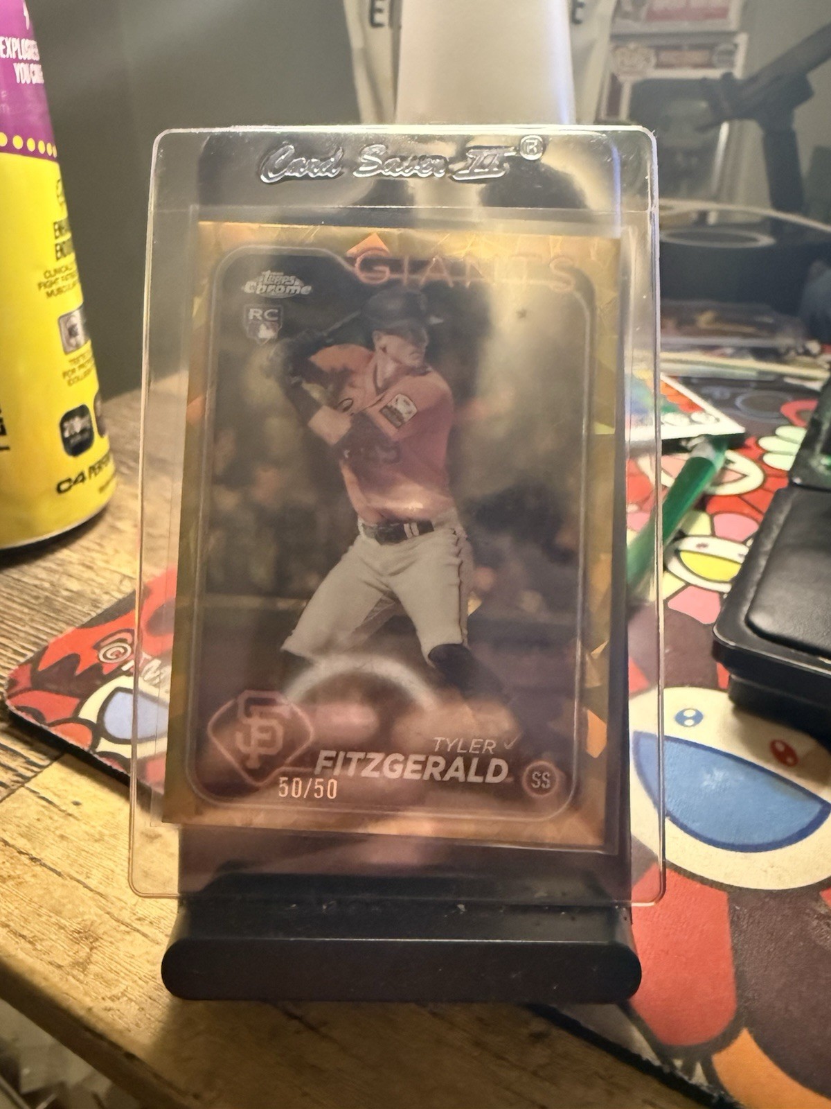 2024 Topps Chrome Sapphire  Tyler Fitzgerald Gold Refractor 50/50 Rookie #602