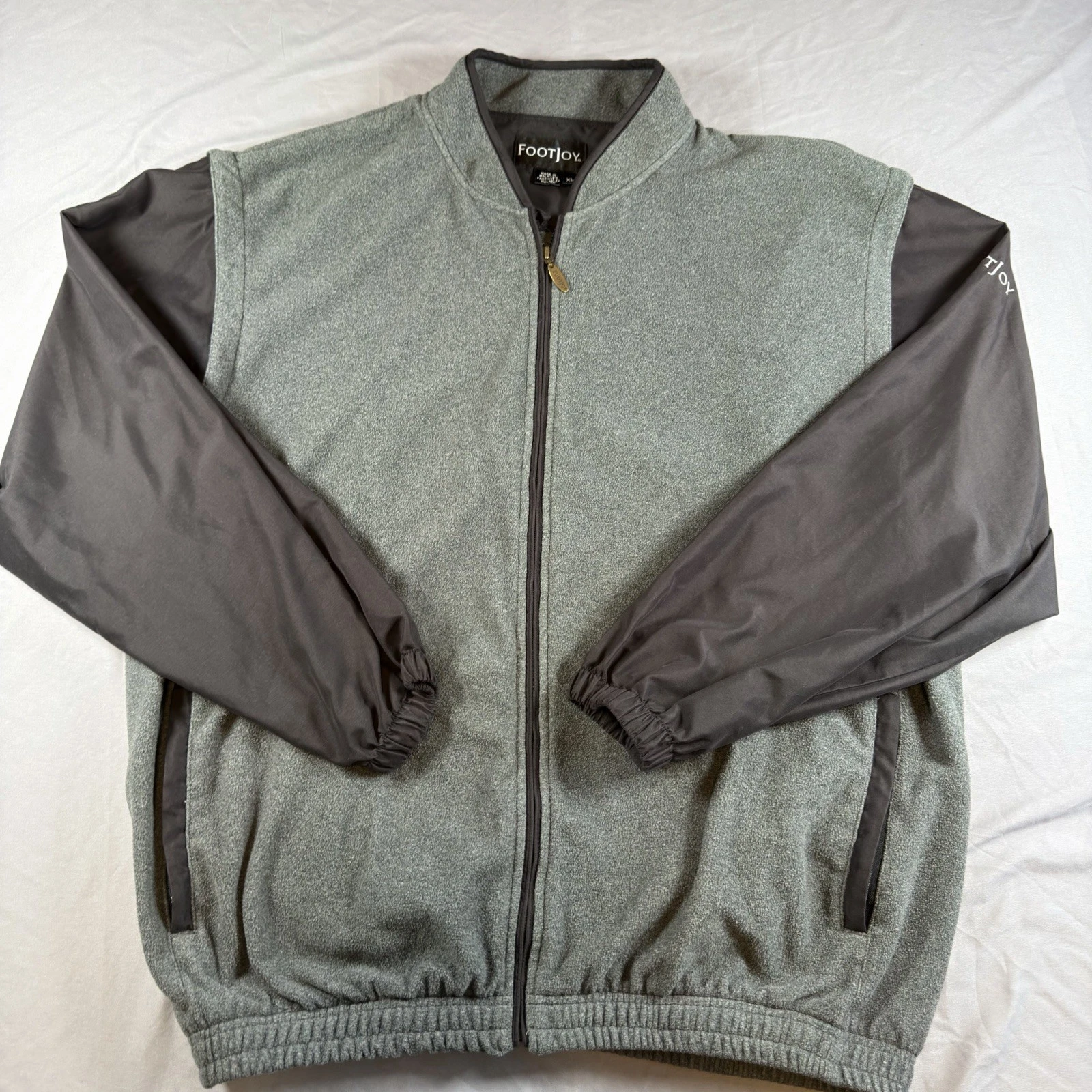 FootJoy Men's XL Grey Long Sleeve Zip Up Jacket Gray Sleeves