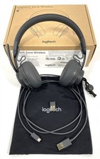 Logitech Zone Wireless Bluetooth Binaural Headset A00082 w/ USB Dongle  Cable