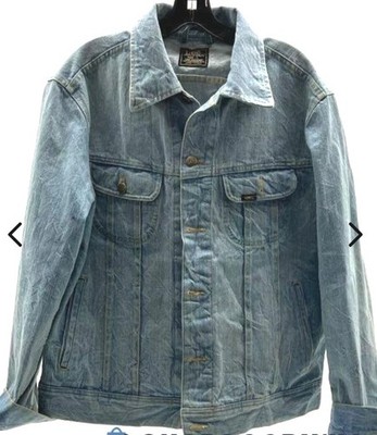 VINTAGE 90's MEN'S/WOMEN'S Lee Rider Denim Jacket SZ L LIGHT BLUE PATD# 153436 