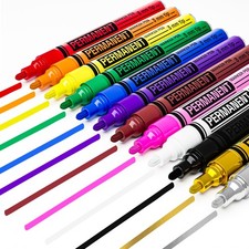 12 Oilbased Permanent Paint Markers Assorted Sets Of Fine And Medium Tip Markers