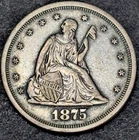 1875-S Twenty 20 Cent Piece/Coin, Seated Liberty. Nice Original