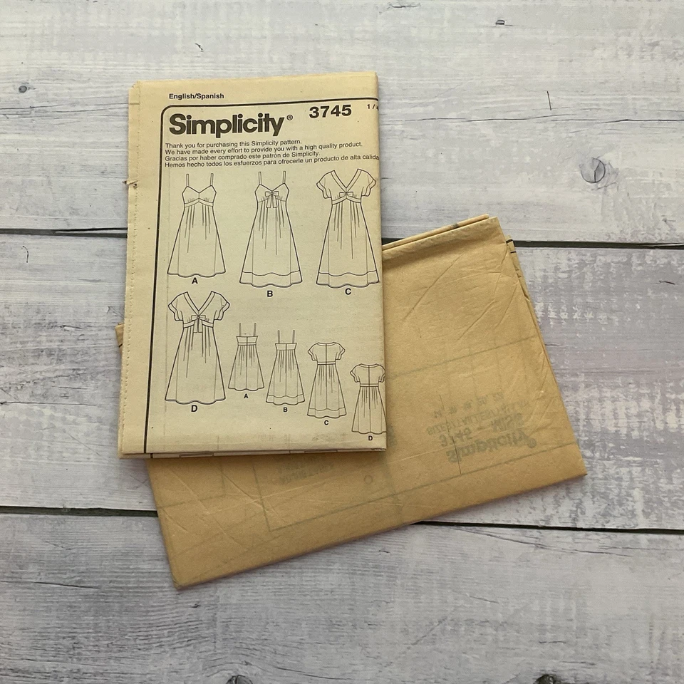 Simplicity 3745 Sewing Pattern Dress Sleeve Bodice Options Miss Size 14-22 UNCUT - Image 3 of 3