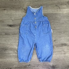 VTG Health-tex Denim Overalls 24M Made in USA 1993 Retro Baby One Piece