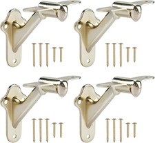 RealPlus 3" Heavy Duty Handrail Bracket for Stairs, Gold, 4-Pack with Screws