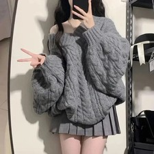 Autumn Winter Women Sweater Harajuku Oversized Knitted Pullovers Korean Long Sle
