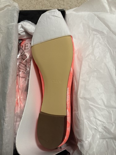 Neu im Karton J. Crew Einzelhandel 168 $ Schnür-BALLERINAS UPTOWN NEONORANGE GRÖSSE 7,5 - Bild 4 von 6