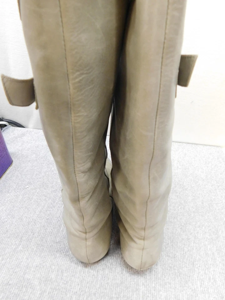 Botas Seychelles Mujer Talla 6 Gris Taupe Hasta la Rodilla Cuña Doble Hebilla Cuero Foto 4 de 4