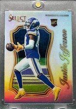 JUSTIN JEFFERSON ROOKIE RARE HOLO INSERT REFRACTOR PRIZM INVESTMENT CARD VIKINGS. rookie card picture