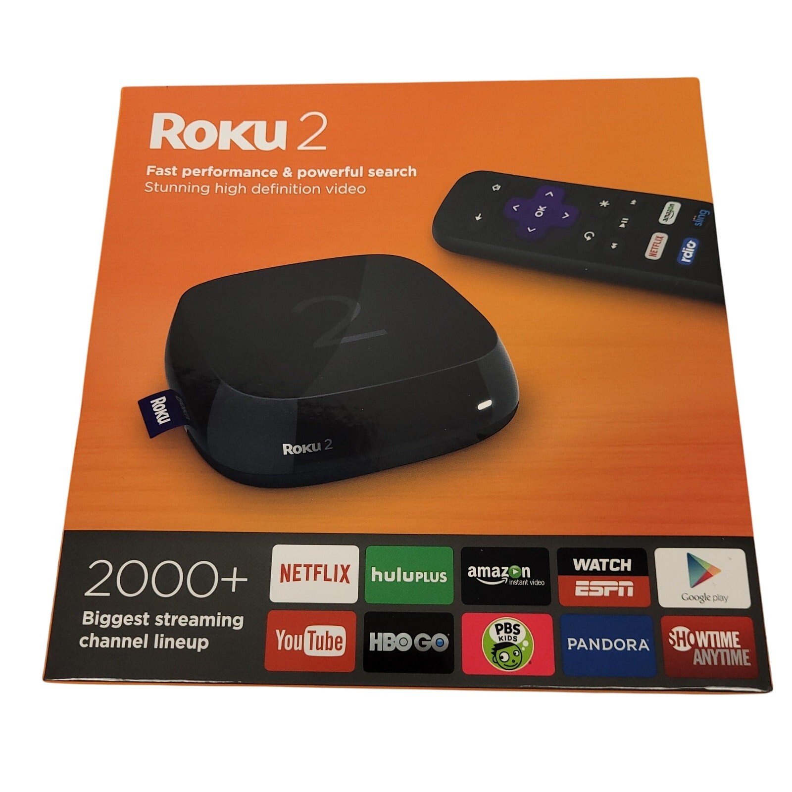 Roku 2 (3rd Gen) HD Streaming Media Player 4210R Black New O