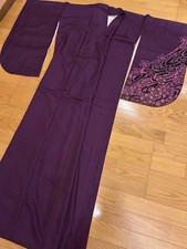 Purple Cherry Blossom Kimono Long Sleeve Japanese Style Japan