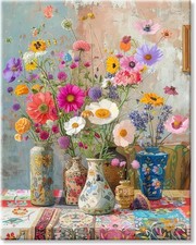 77iiAii 1000 Piece Jigsaw Puzzle for Adults Vase Design Educational Game Wall Ar