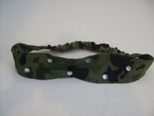 Camo Green Head Band with Gemstones Headband