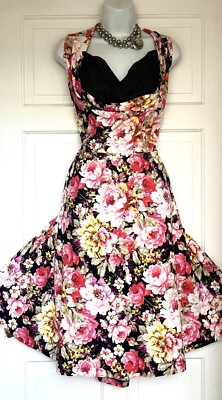LINDY BOP FLORAL PRINT  VINTAGE STYLE PARTY DRESS SIZE 24 new