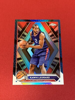 2023-24 Topps Chrome - Blue Basketball Refractor #93 Kawhi Leonard