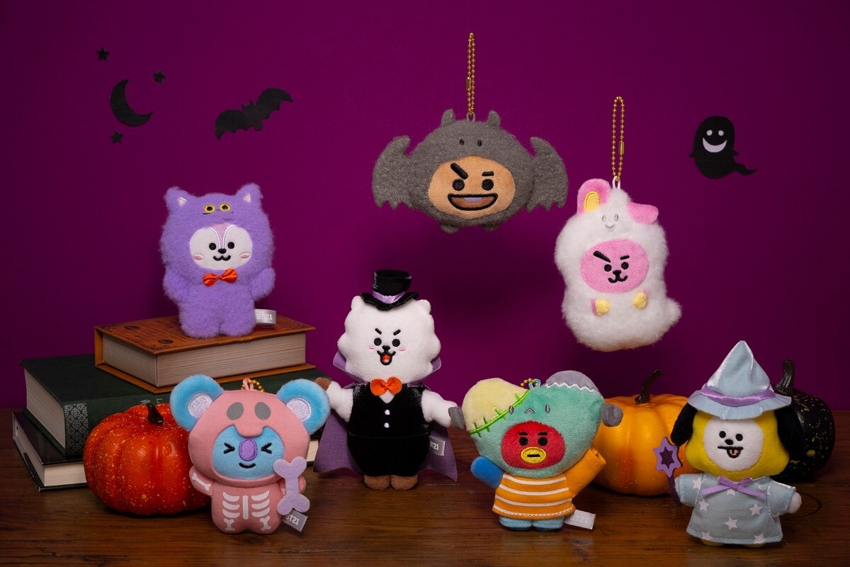BTS BT21 Halloween Complete Set 7 Plush Mascot Chain Line