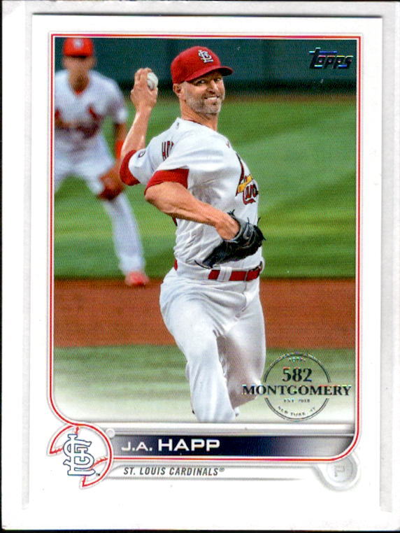 2022 Topps 582 Montgomery Club Foil Stamped J.A. Happ  #334 Cardinals