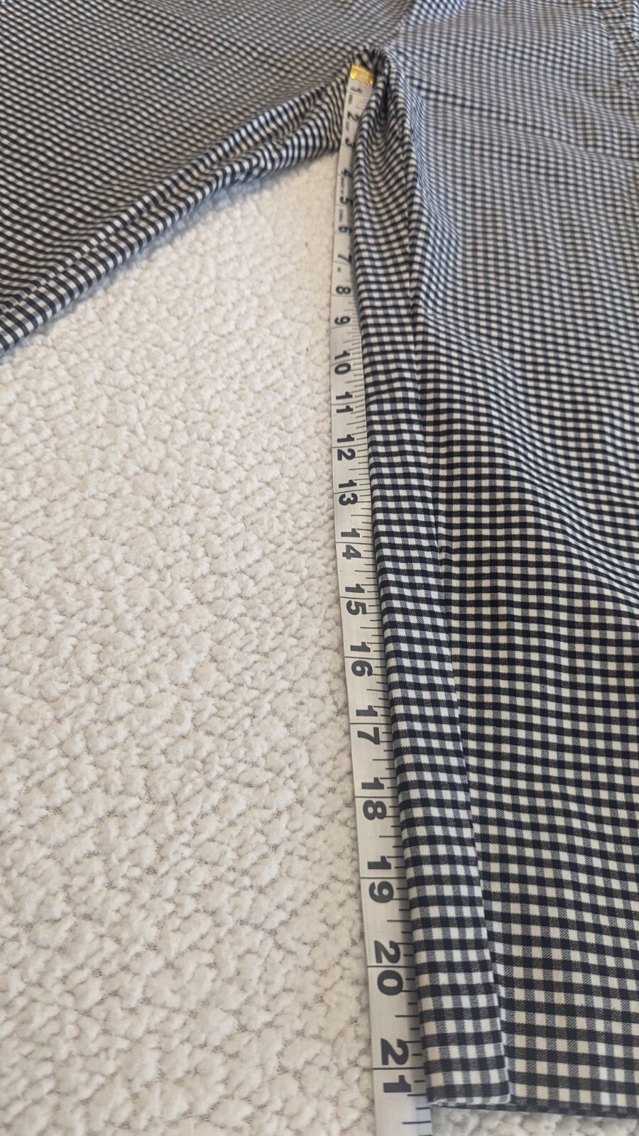 Elle White Gingham Print Pattern Stretch Ankle Cr… - image 3